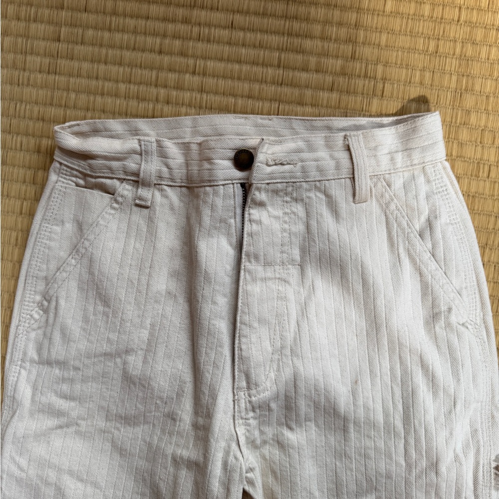 Thrills brand cream ribbed carpenter pants